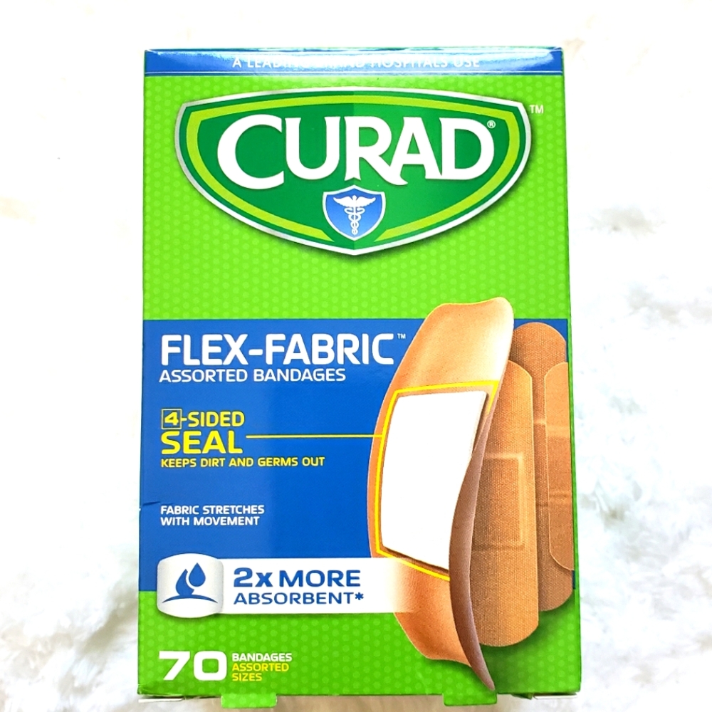 NEW CURAD Flex-Fabric assoeted bandages 70ct